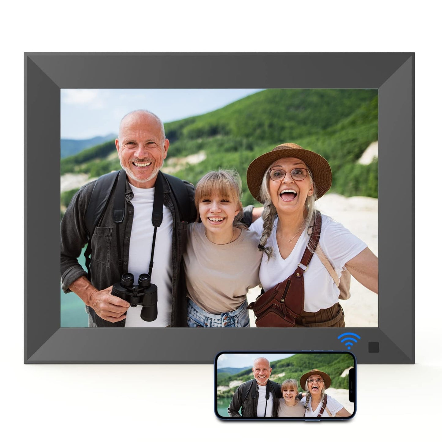 BSIMB 32GB WiFi Digital Picture Frame, 9.7 Inch Electronic Photo Frame with IPS Touch Screen, Instantly Share Pictures & Videos via App & Email, Auto-Rotate, Wall Mountable, Dad Gifts, Gifts for Men