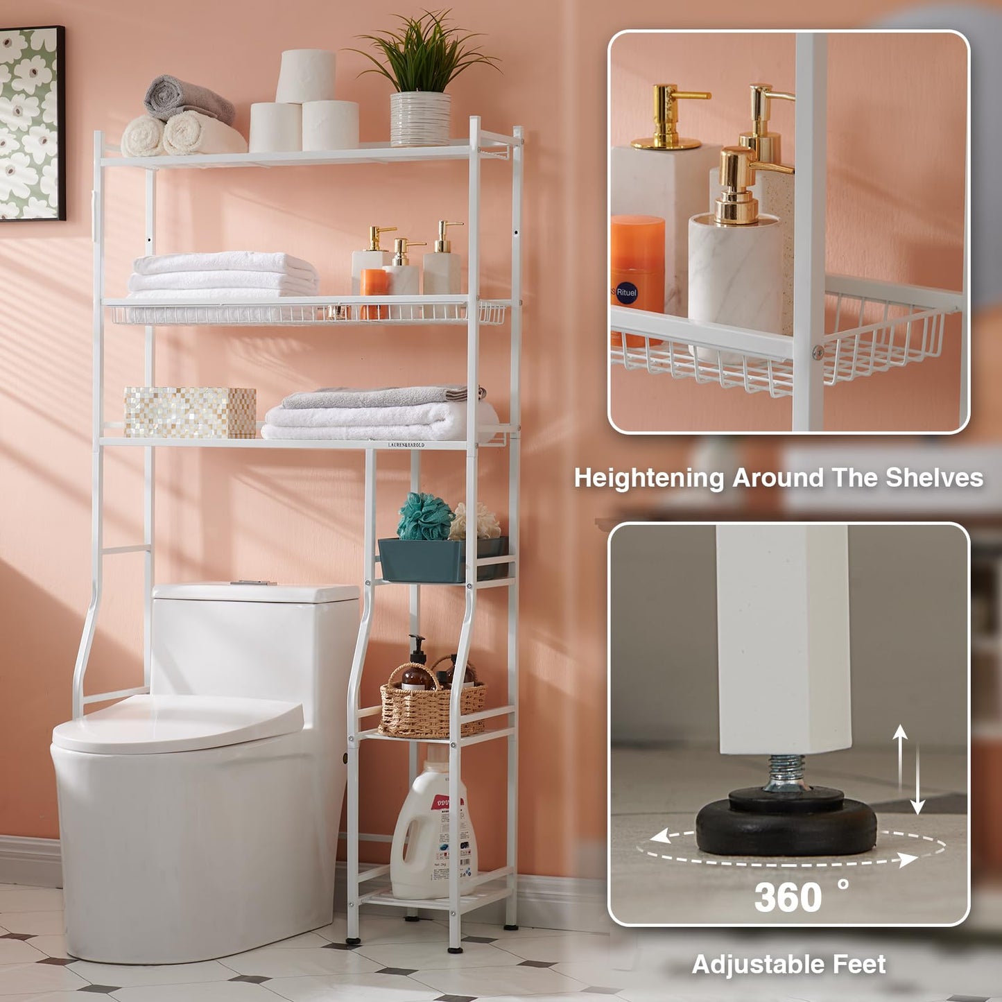 6-Tier Over Toilet Storage Organizer