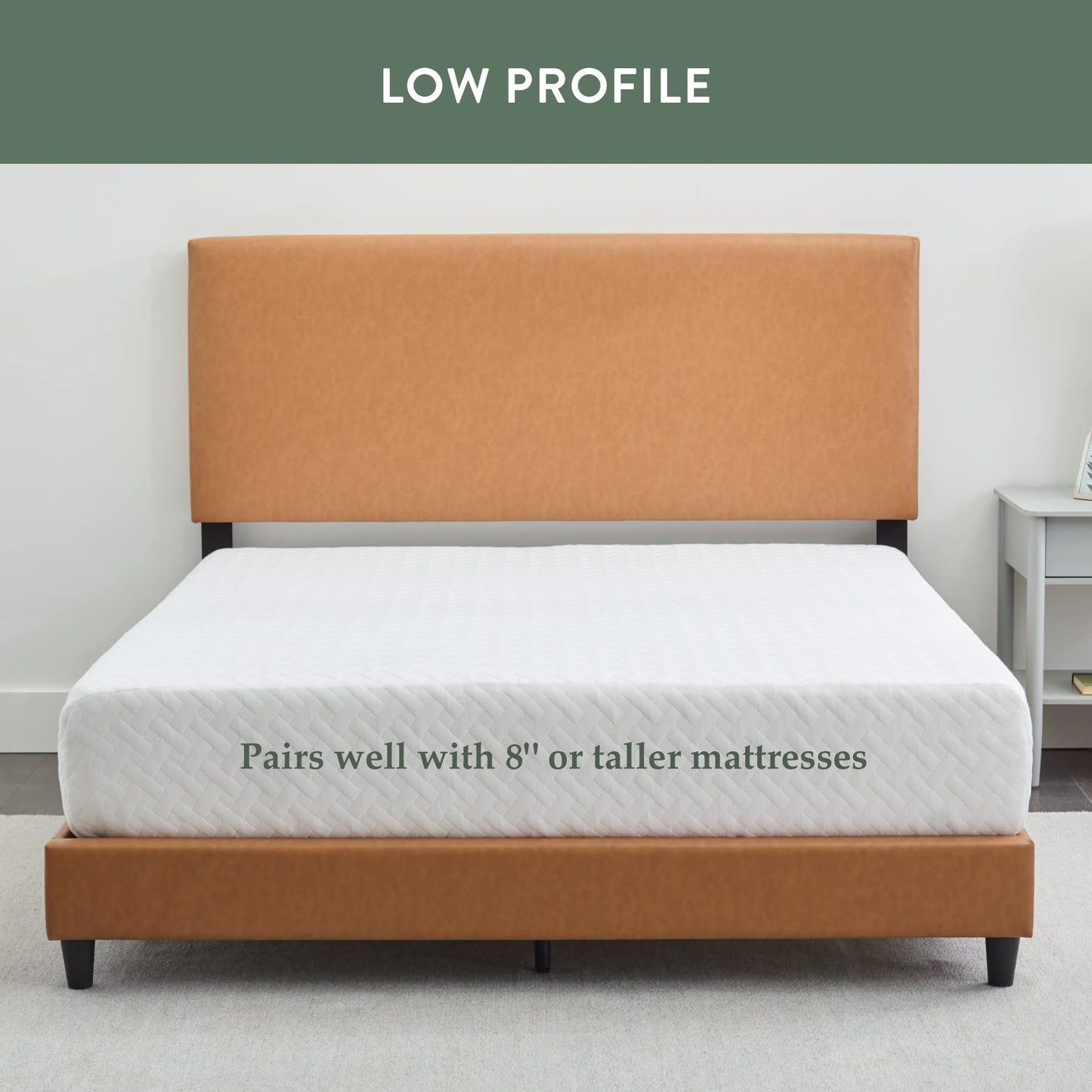 Edenbrook Twin Faux Leather Platform Bed Frame