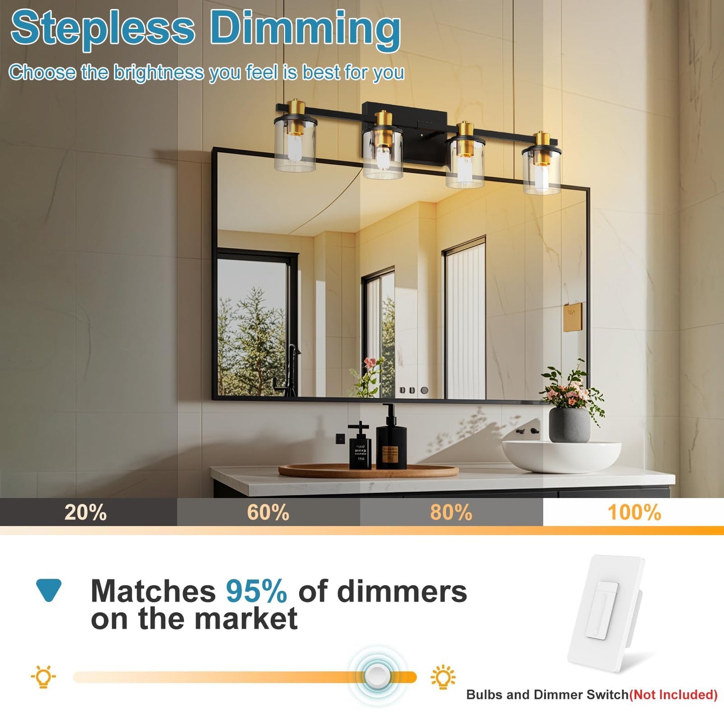Modern 4-Light Bathroom Vanity Light by Lightdot