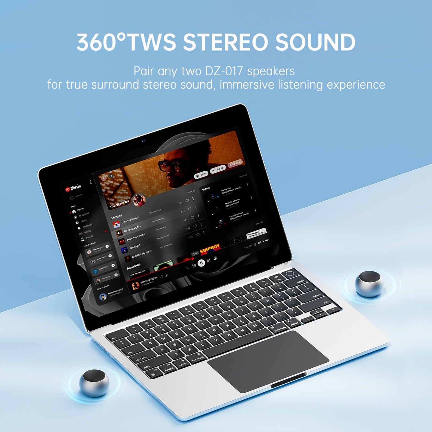 Portable Bluetooth Speaker with Loud Stereo Sound