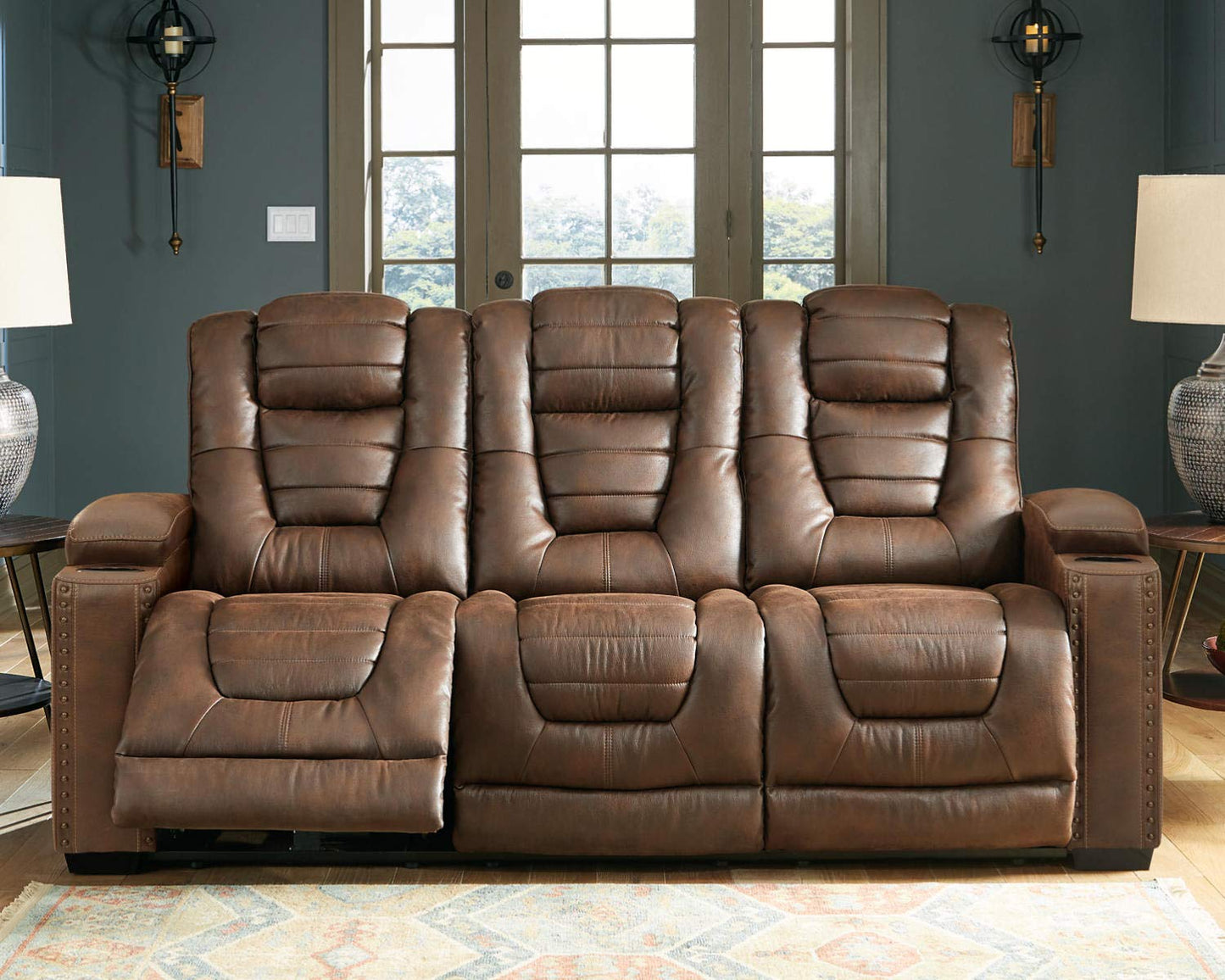 Power Reclining Sofa with Adjustable Headrest