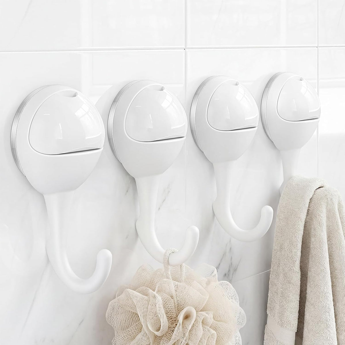 4 Pack Suction Cup Shower Hooks