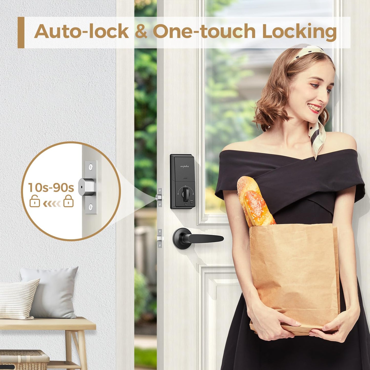 Bluetooth Smart Keyless Entry Door Lock Set