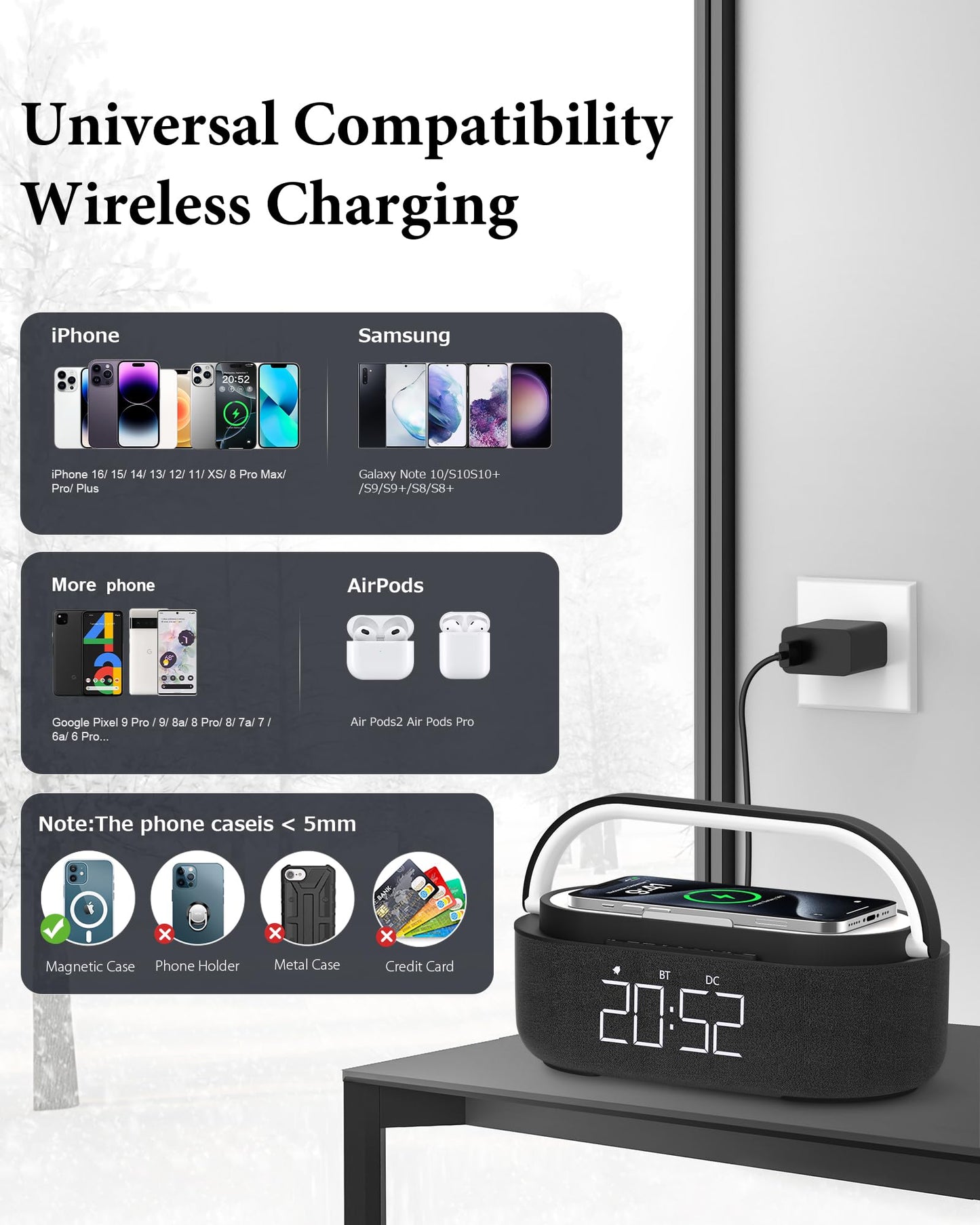 COLSUR Bluetooth Speaker with LED Night Light