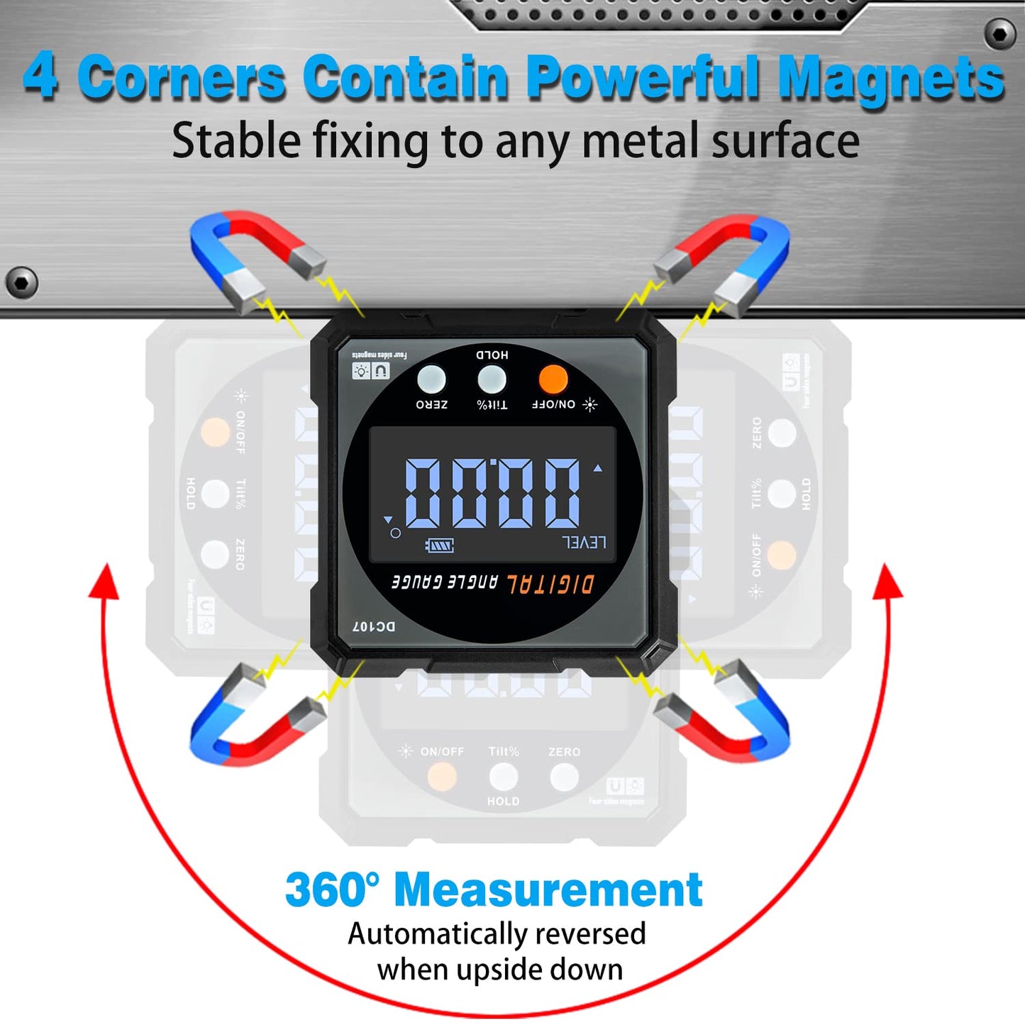 Digital Angle Finder with Laser and Magnet