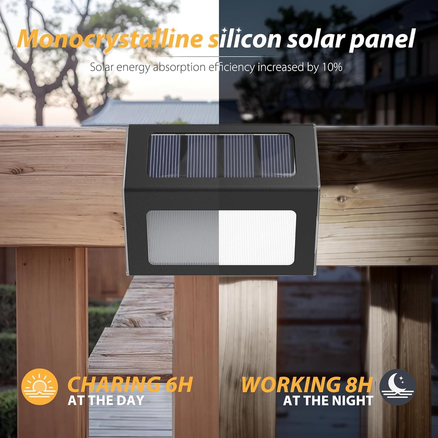 12 Pack Solar Fence Lights Outdoor Waterproof