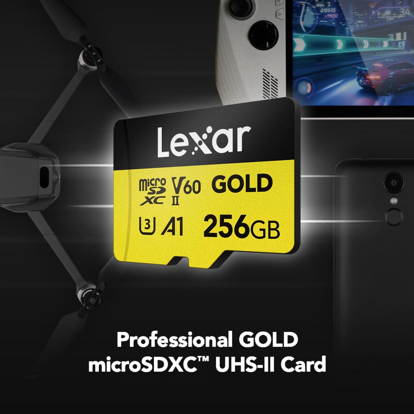 Lexar 256GB UHS-II Micro SD Card for 4K