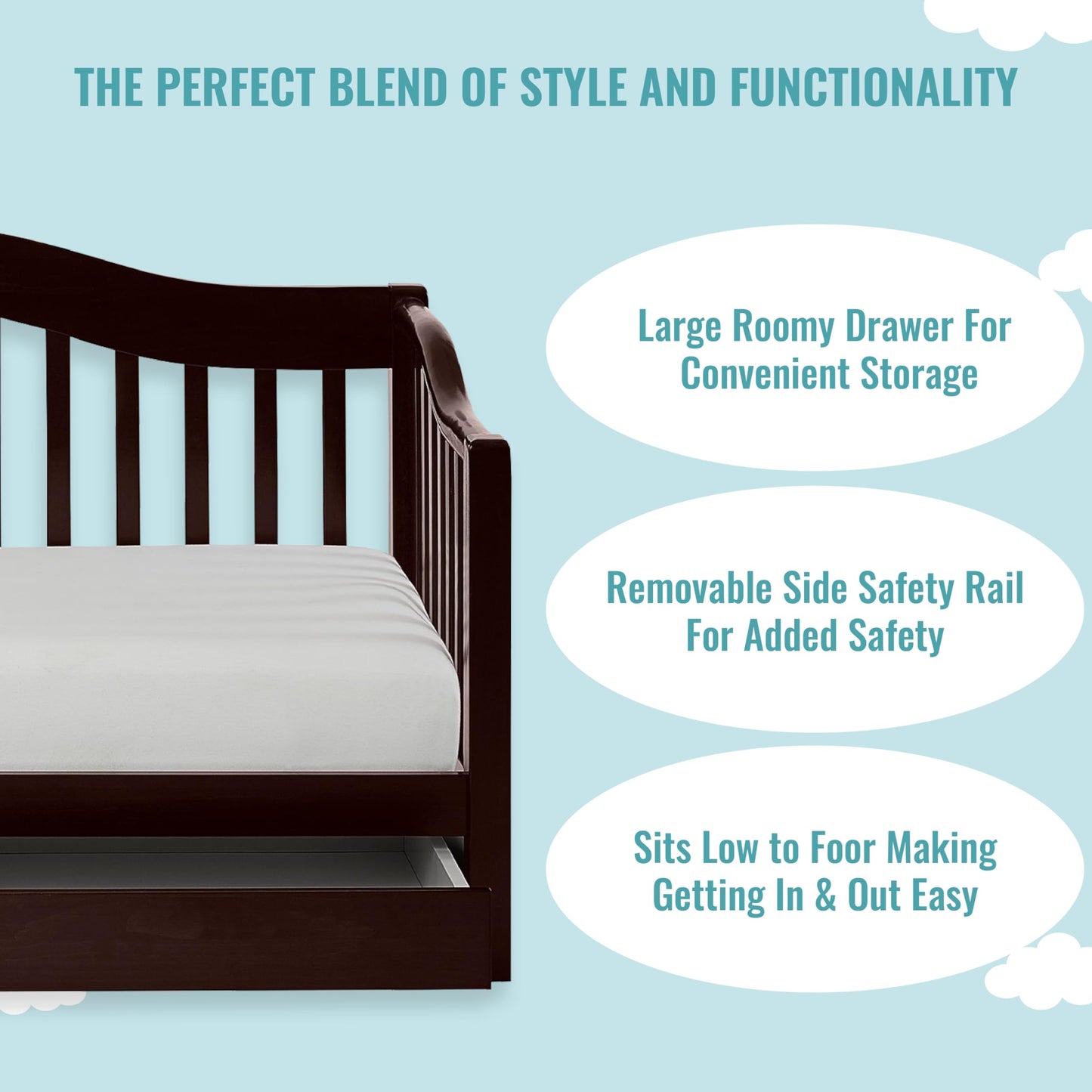 Dream On Me Toddler Day Bed with Storage