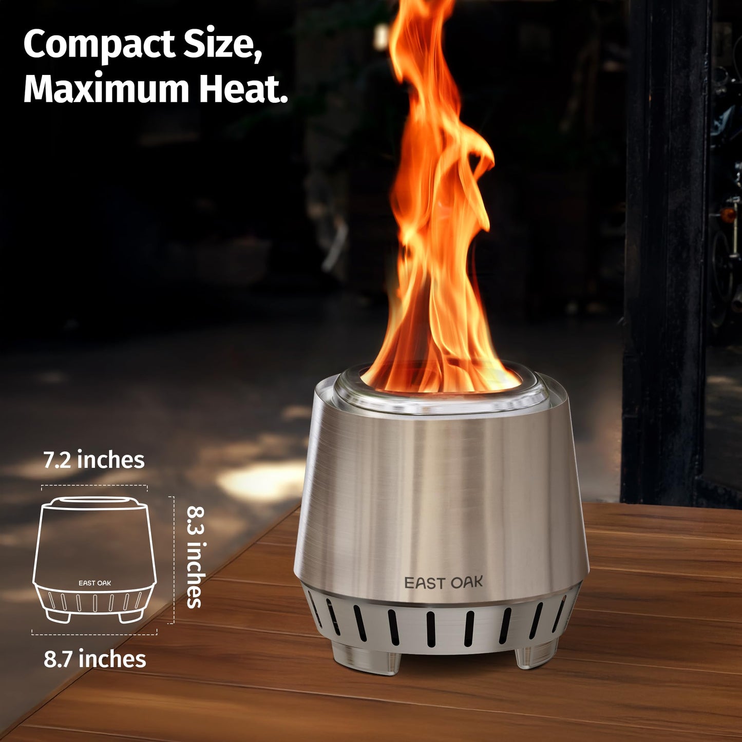 EAST OAK Smokeless Tabletop Fire Pit