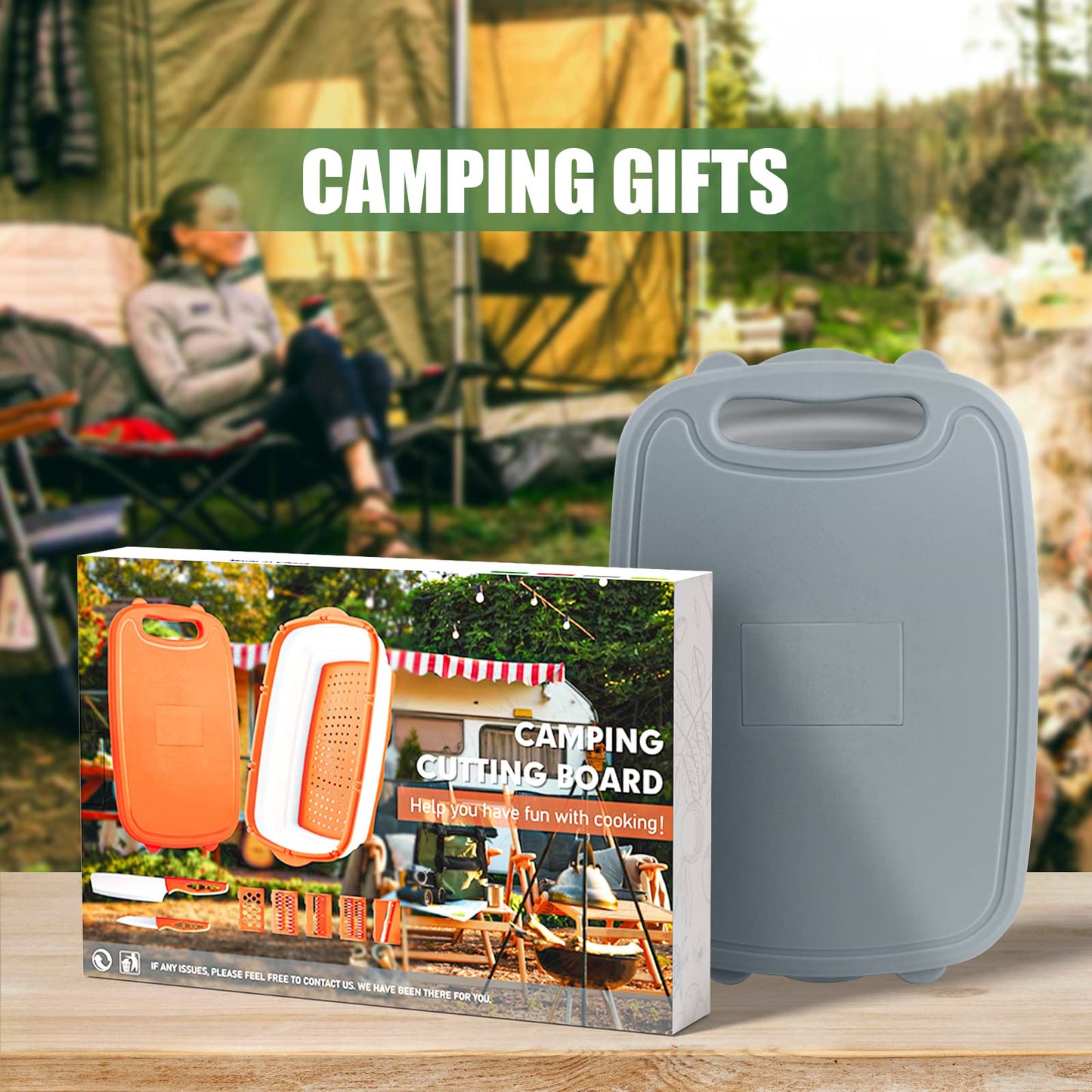 Collapsible Cutting Board with Colander for Camping