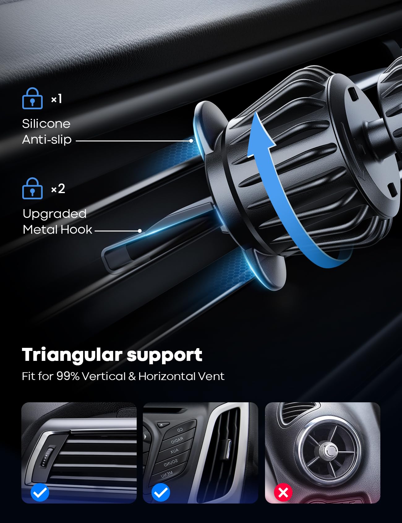 Lamicall Magnetic Car Phone Mount with 20 Magnets