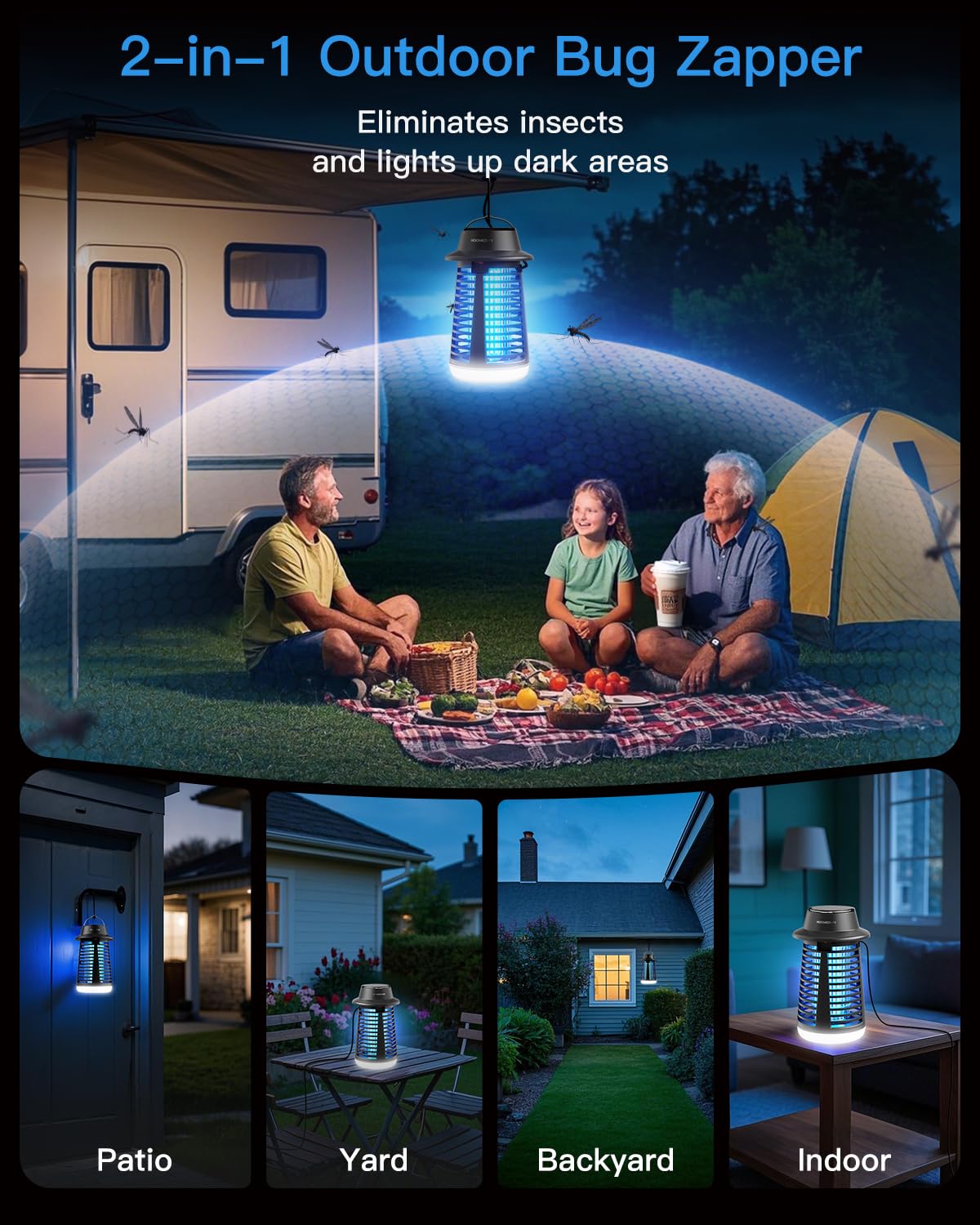 HOOMESUN 4200V Electric Mosquito Zapper for Indoor/Outdoor