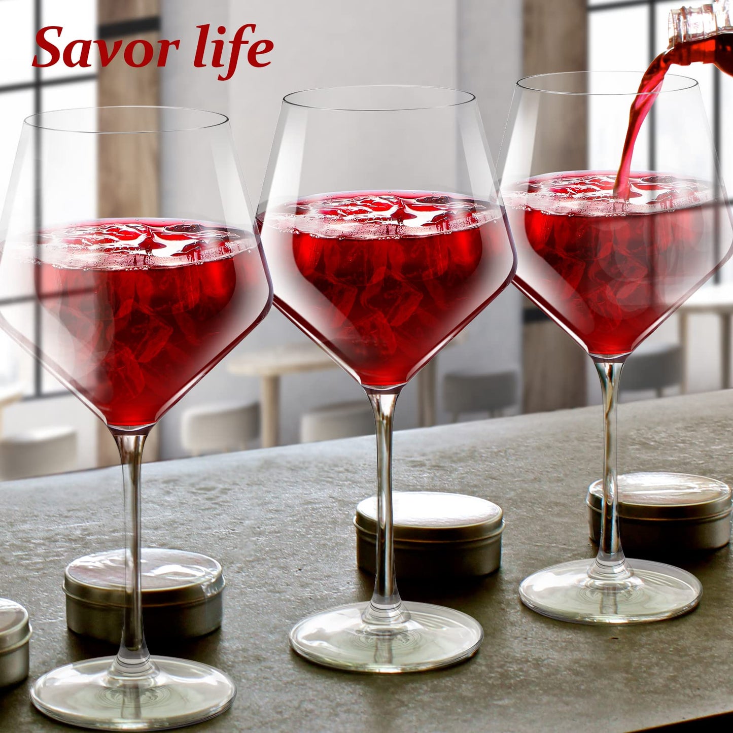 Set of 4 Stemmed Wine Glasses