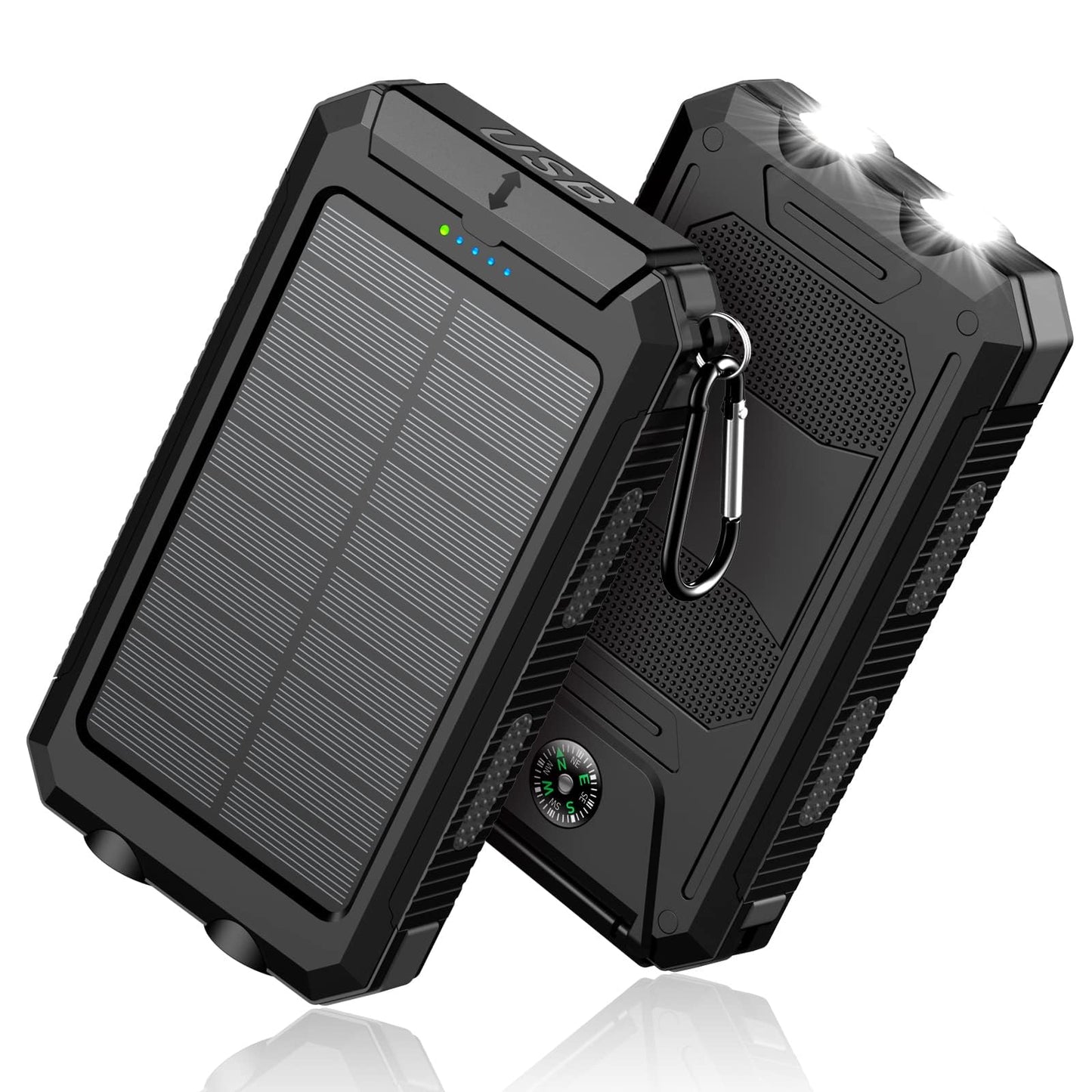Feeke 36800mAh Solar Power Bank with Flashlight