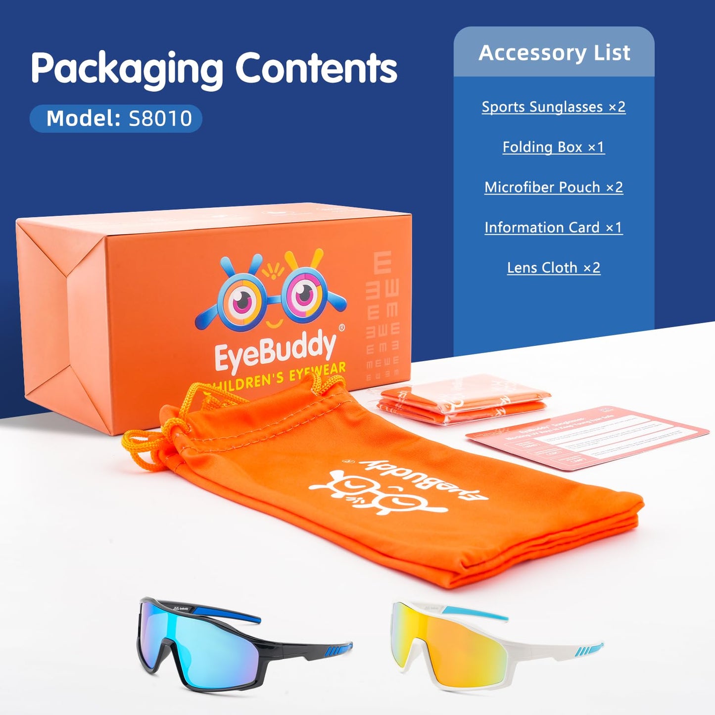EYEBUDDY Kids Baseball Sunglasses with UV Protection