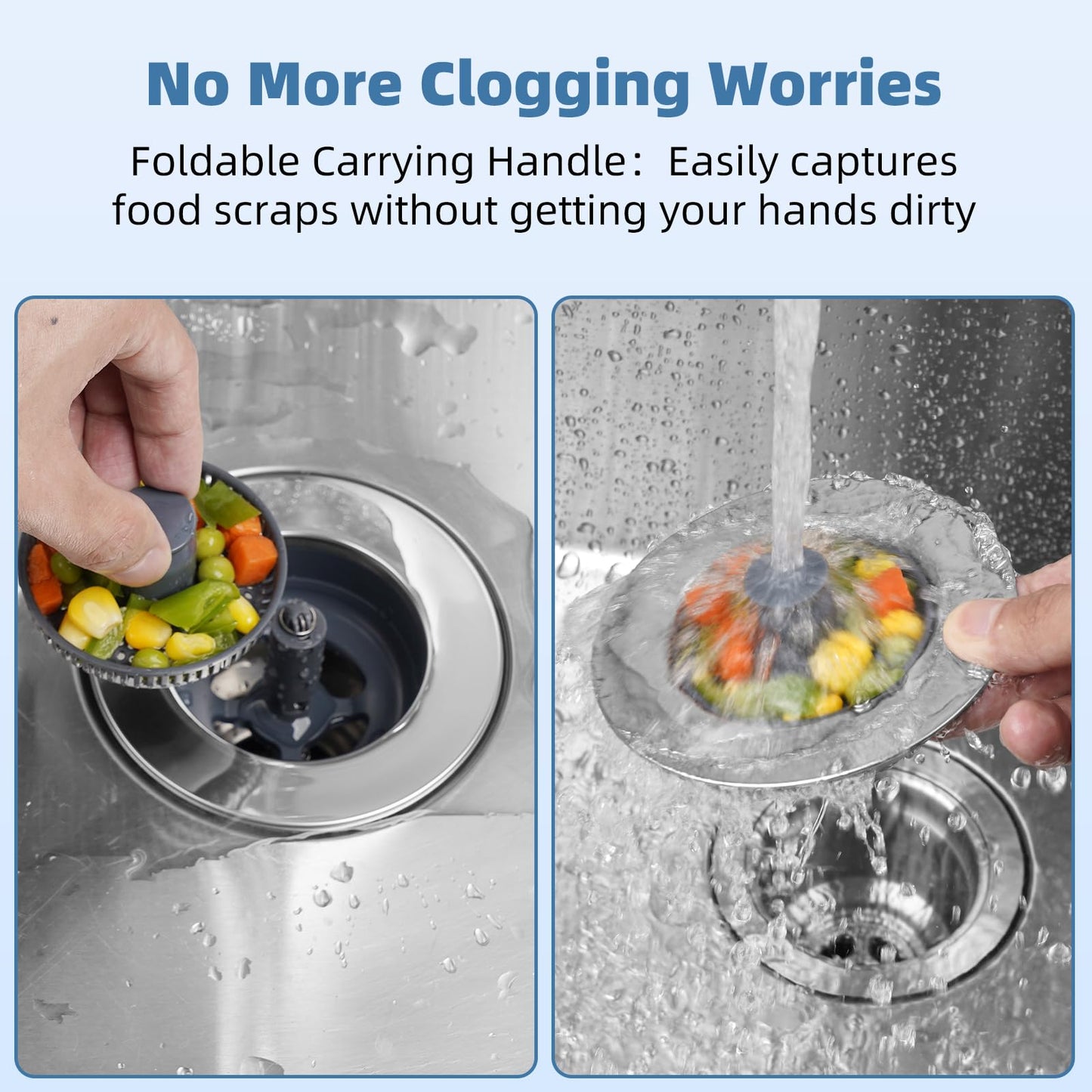 iFealClear 3-in-1 Kitchen Sink Strainer Stopper