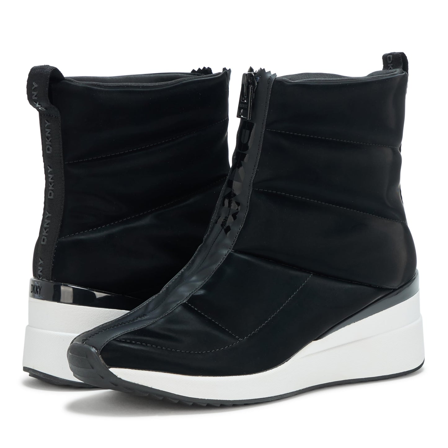 DKNY Women's Black Zip Up Wedge Sneakers