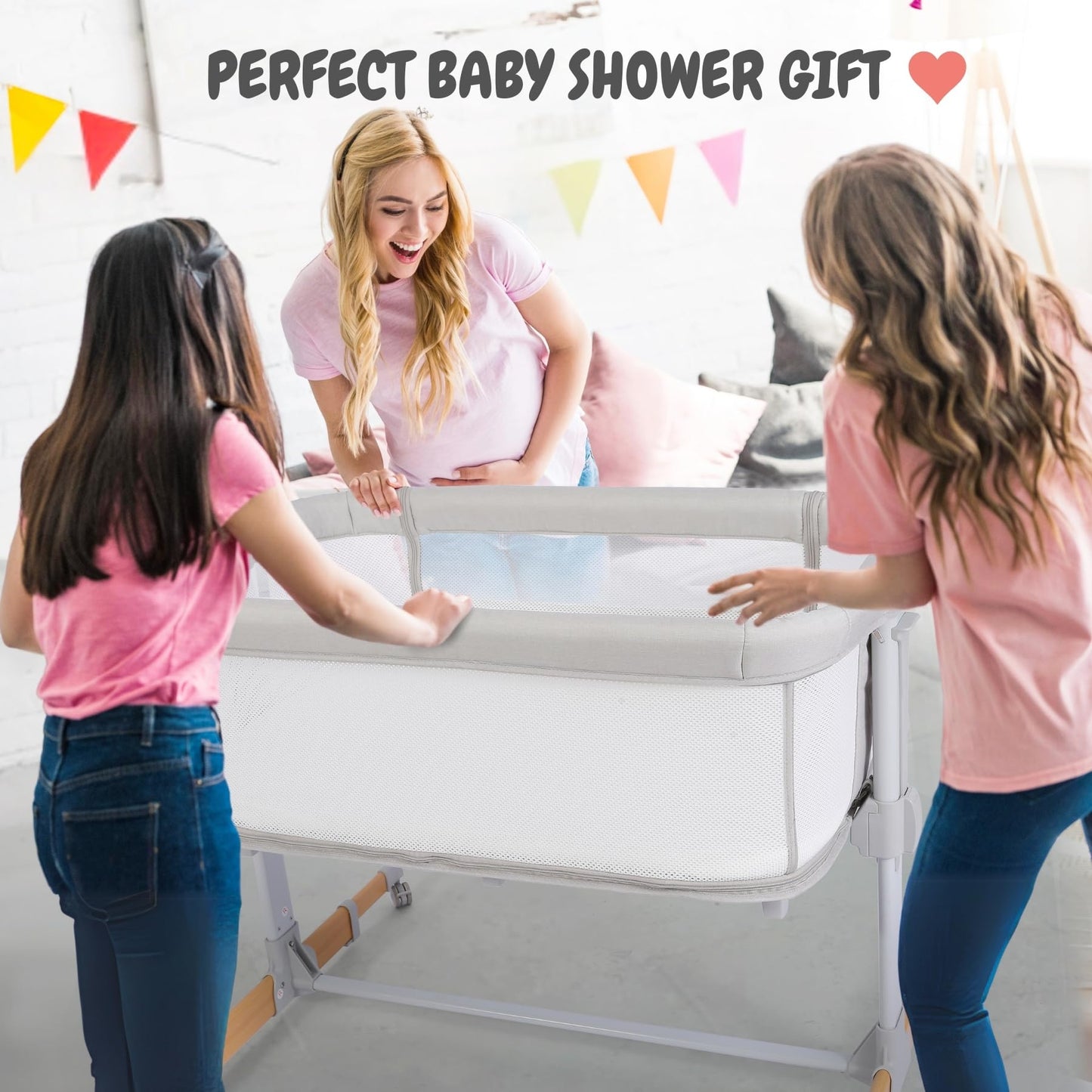 Baby Bassinet Bedside Sleeper with Adjustable Height