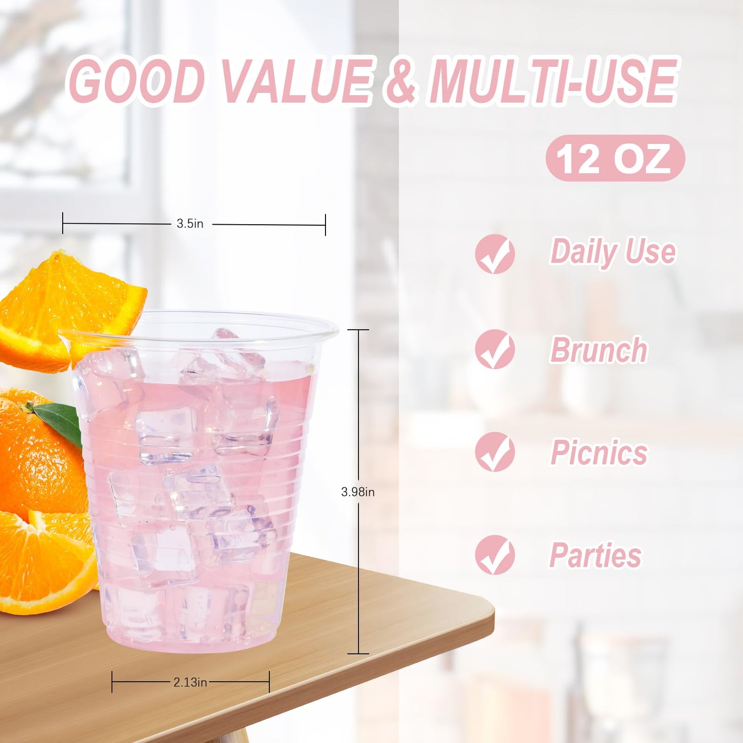 BYSNOW 300 Count Clear Plastic Cups for Beverages