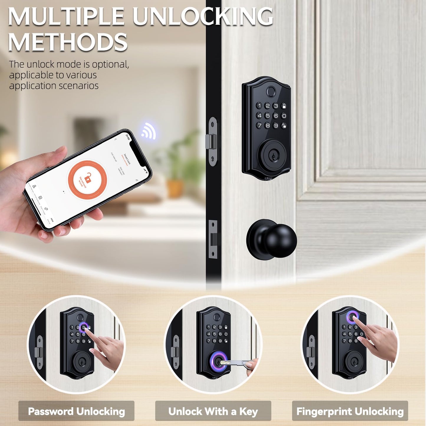 Keyless Smart Lock with Fingerprint and Keypad