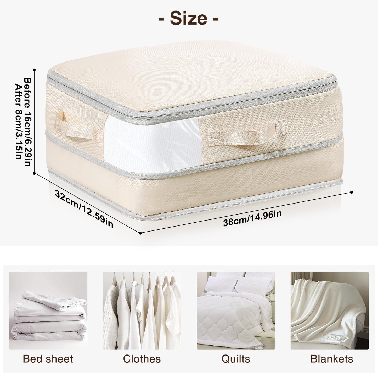 8 Pack DIMJ Compression Storage Bags for Clothing