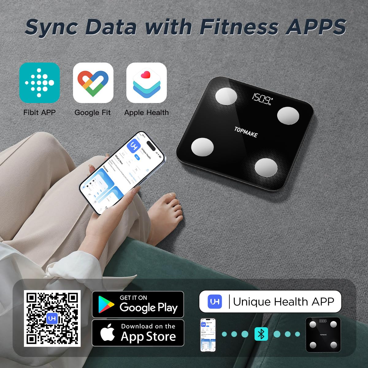 Digital Body Fat Scale with Bluetooth Sync