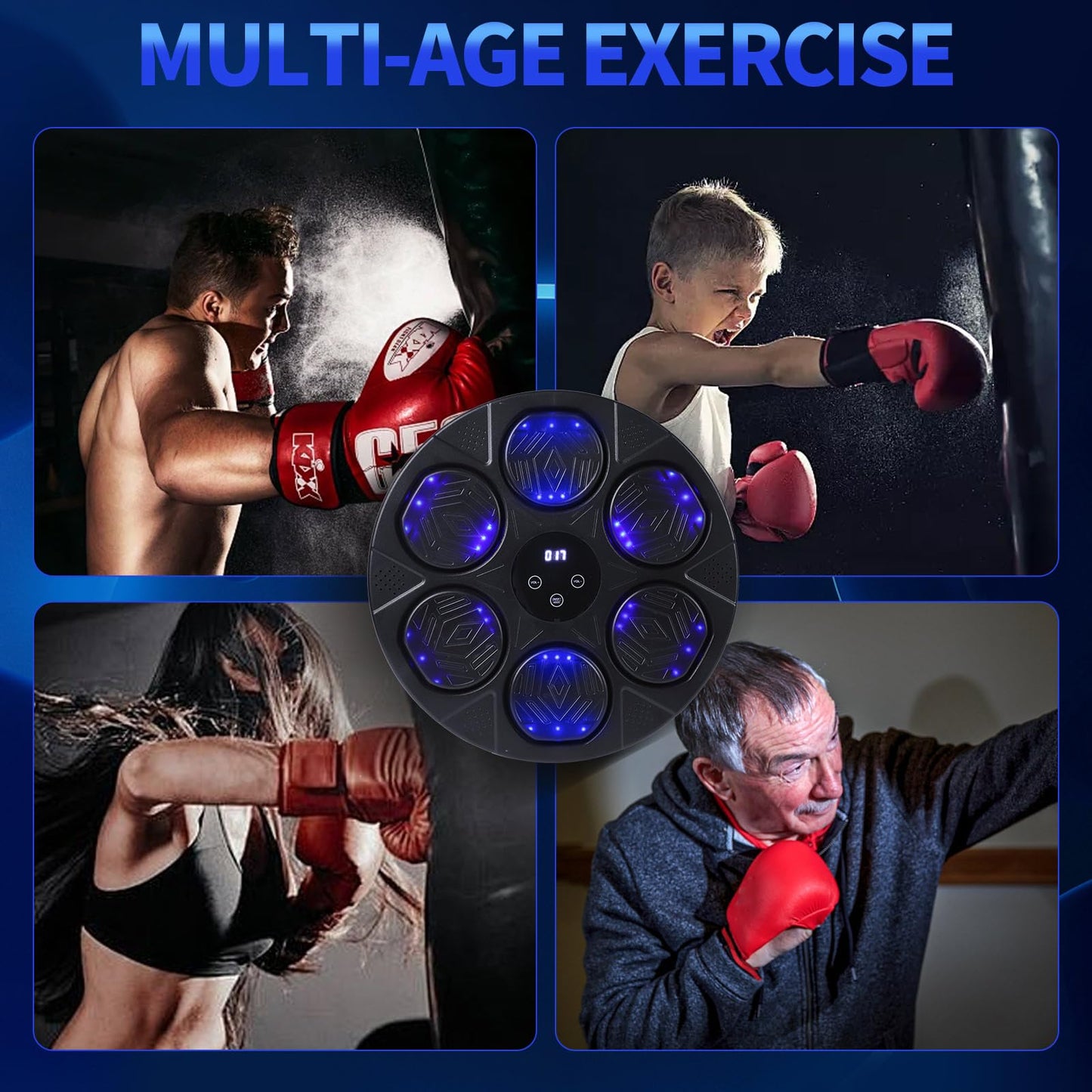 Bluetooth Boxing Trainer with Gloves and LED