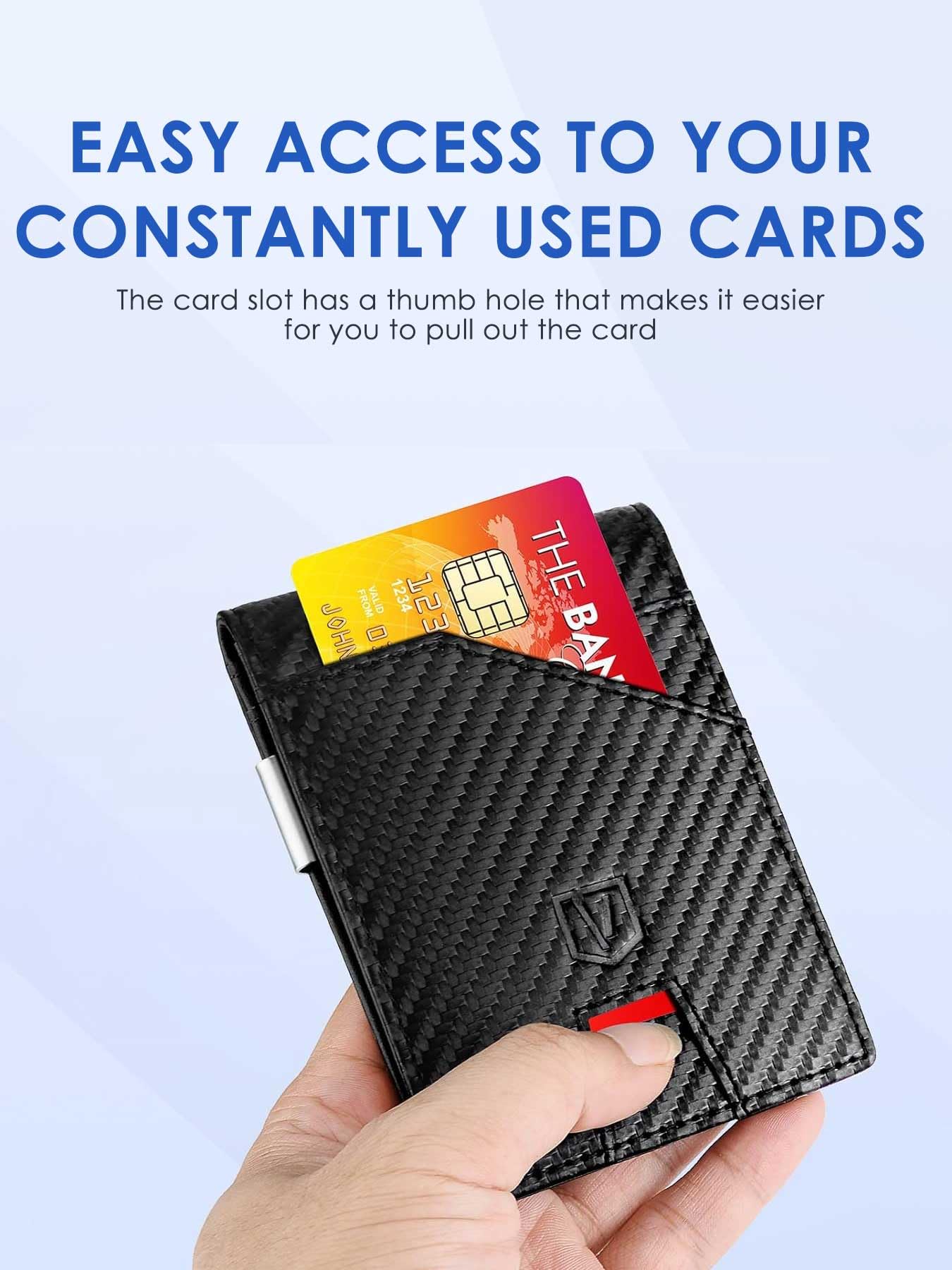 Father's Day Gifts from Daughter Son Wife, Slim Wallet for Men Minimalist, Gifts for Dad Men Him Boyfriend Birthday, Mens Wallets Rfid Blocking, Leather Money Clip Wallet with Credit Card Holder