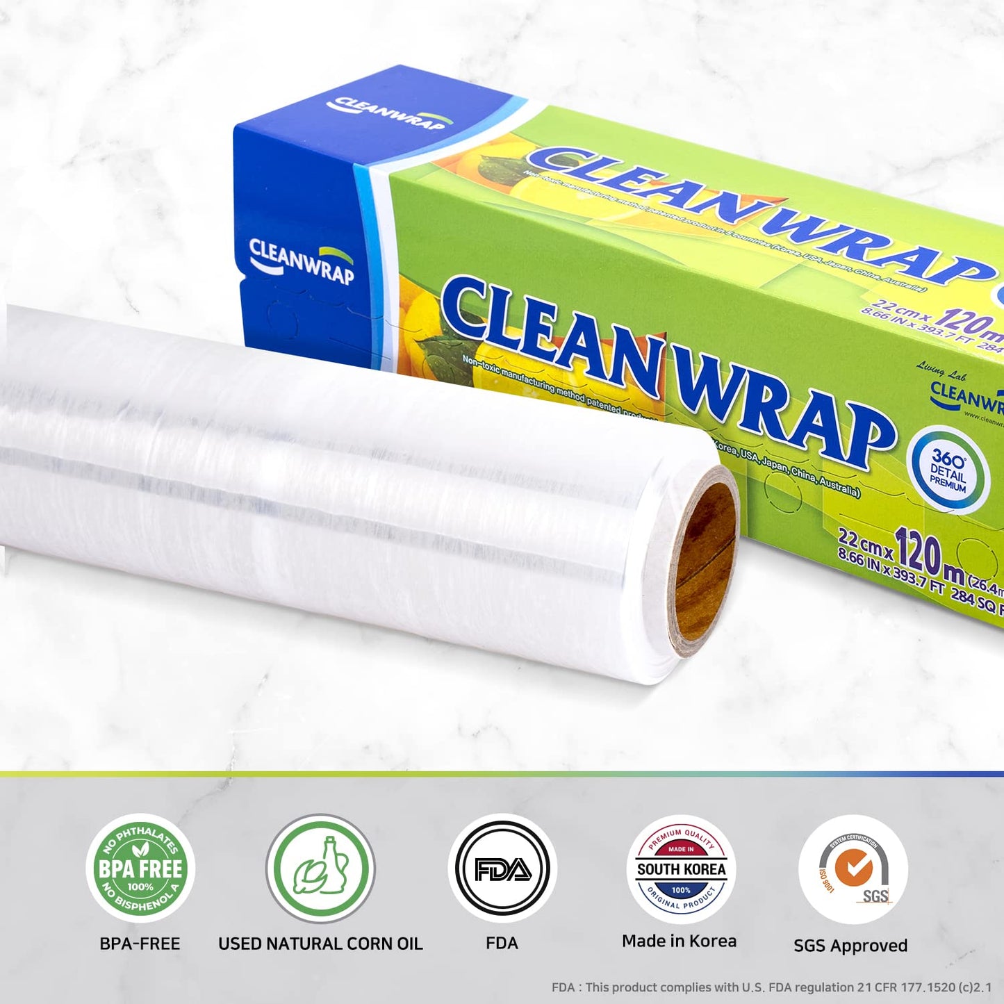 CLEANWRAP BPA-Free Plastic Food Wrap - 3 Pack