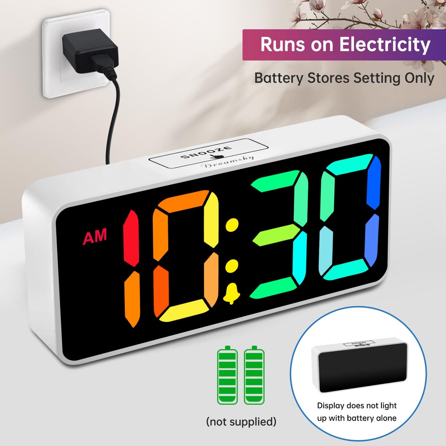 DreamSky Large Digital Alarm Clock for Seniors
