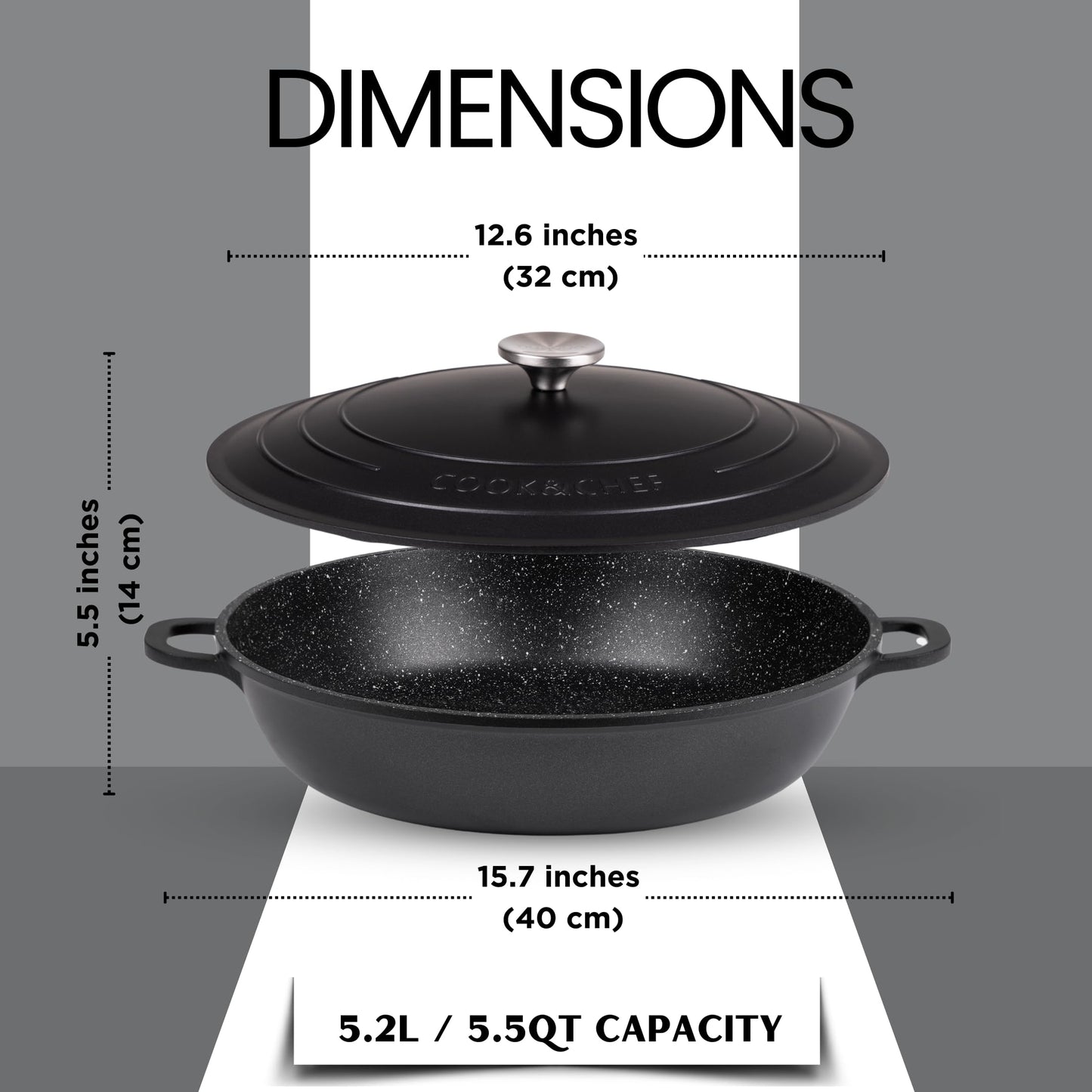 Nuovva 5.5-Quart Non-Stick Dutch Oven Pot for Baking Sourdough