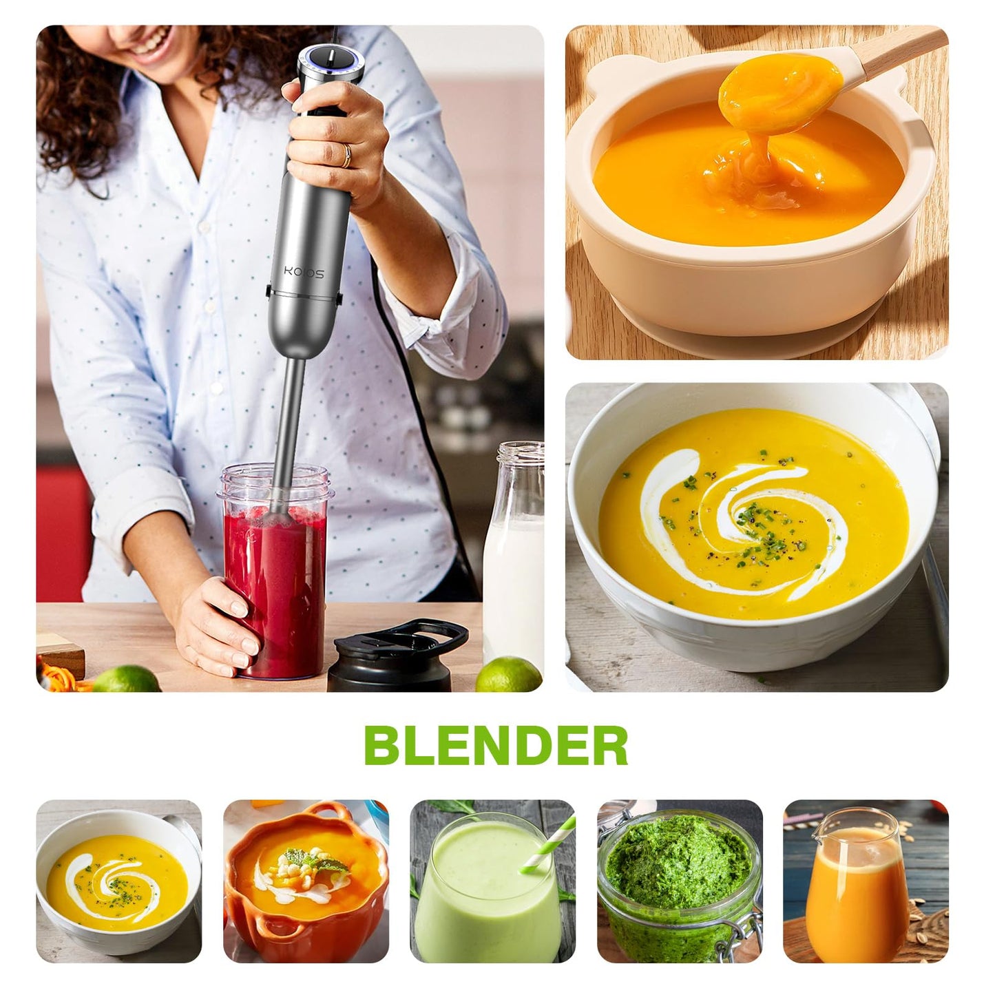 5-in-1 KOIOS Immersion Hand Blender with Turbo