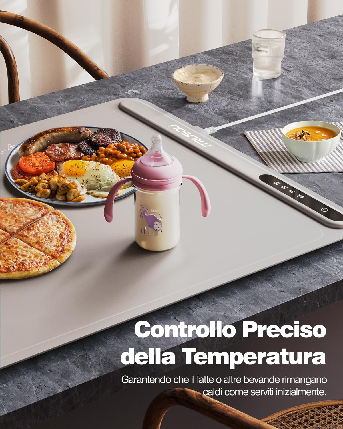 Portable Electric Warming Tray with 3 Settings