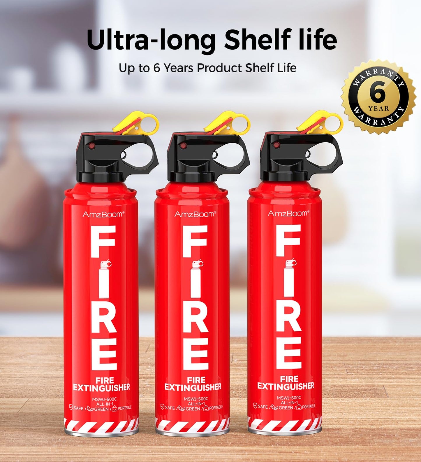 Fire Extinguisher 3-Pack with Survival Kit