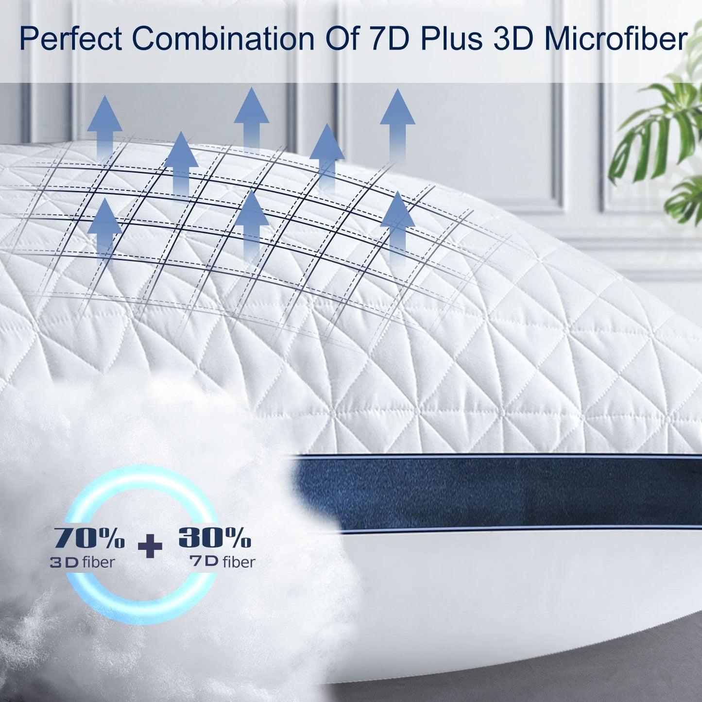 2 Pack Cooling Queen Size Pillows for Sleepers