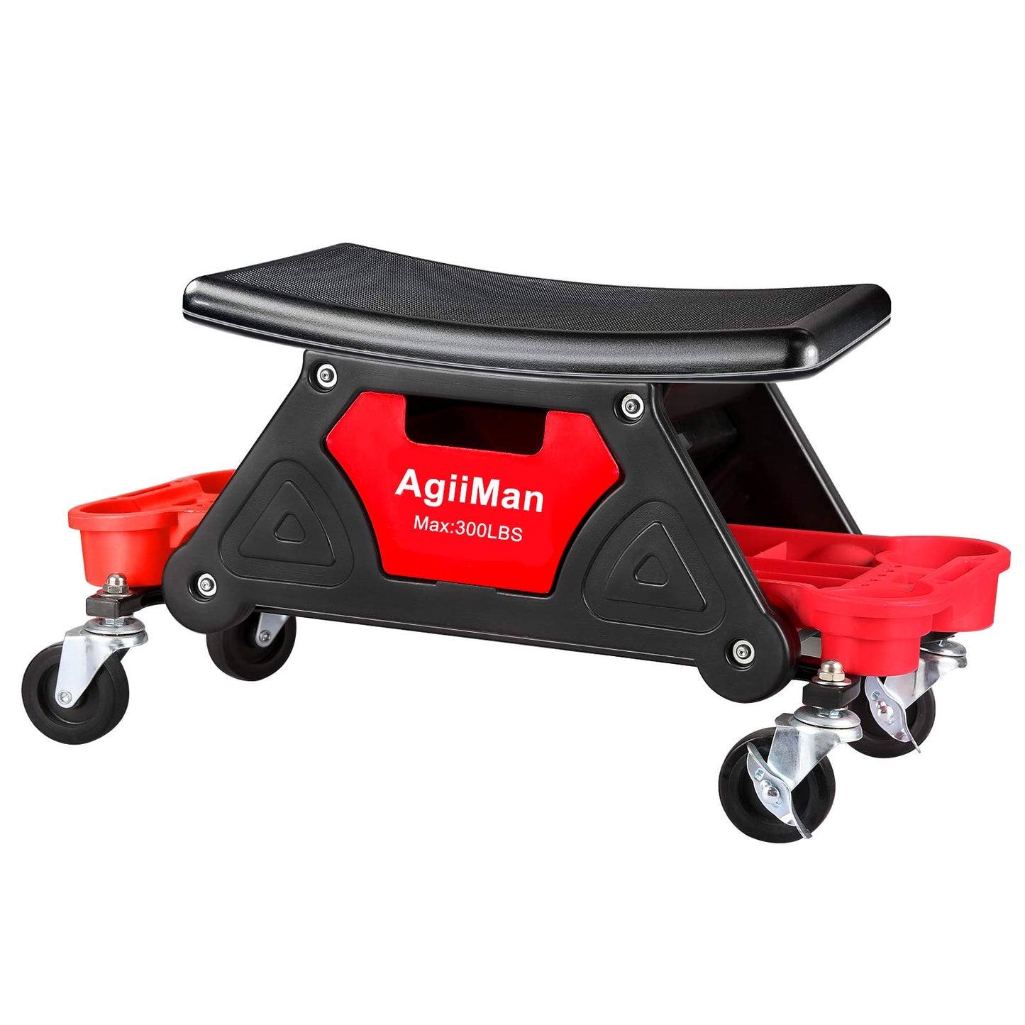 AgiiMan Rolling Mechanic Stool with Tool Storage