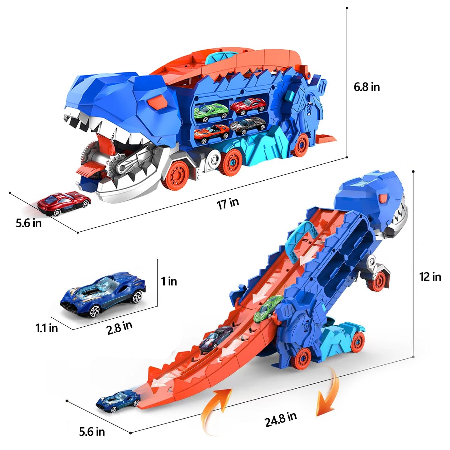 Dinosaur Race Track Transporter Toy for Kids