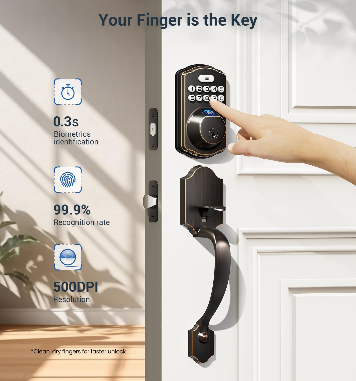 Veise Keyless Fingerprint Door Lock Set