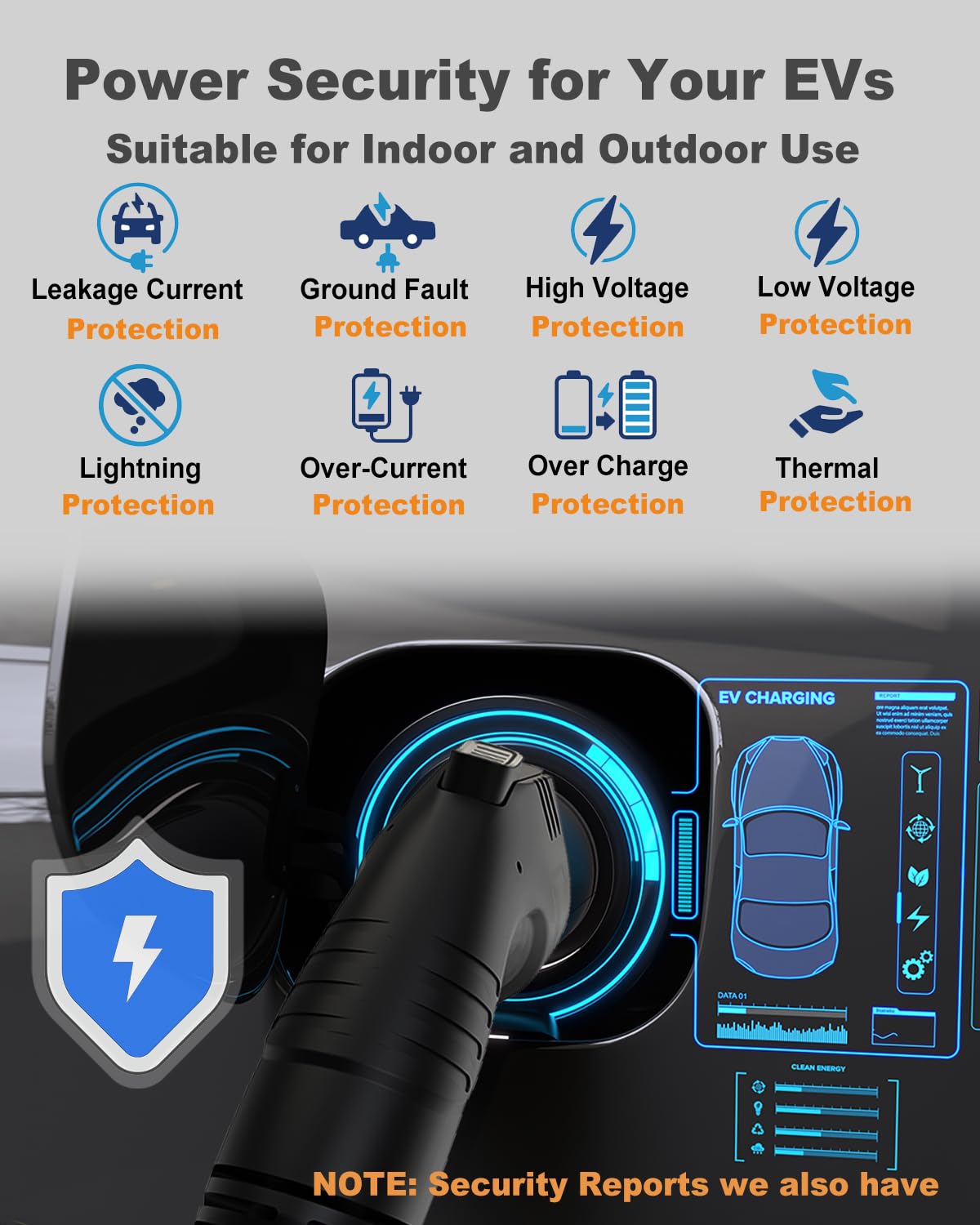 50 Amp WiFi EV Charger with 16ft Cable