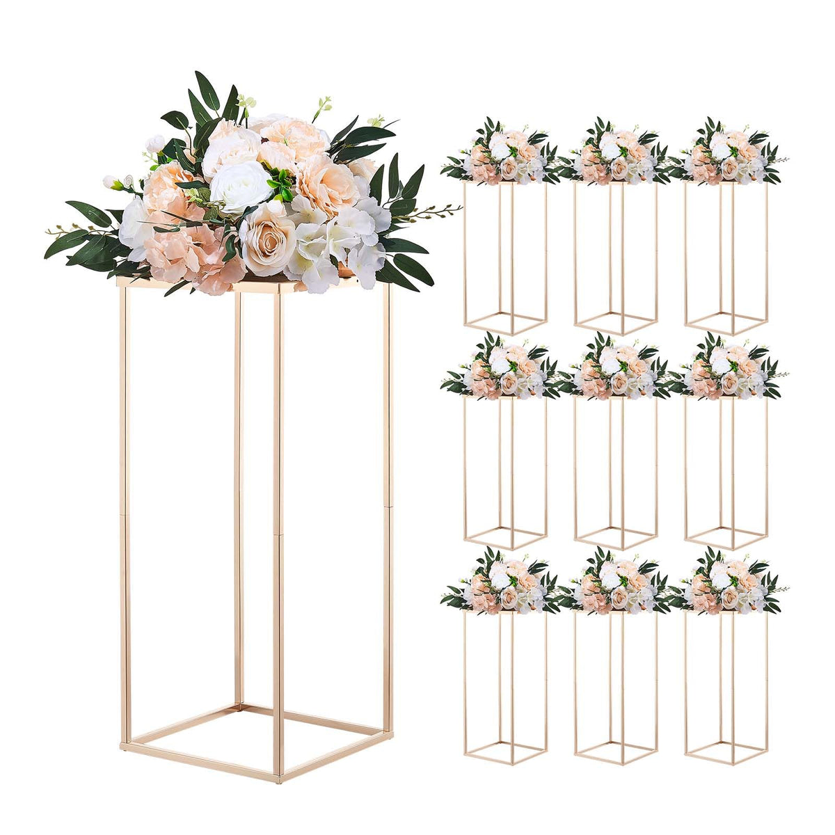 10 Pack Wedding Metal Column Flower Stands
