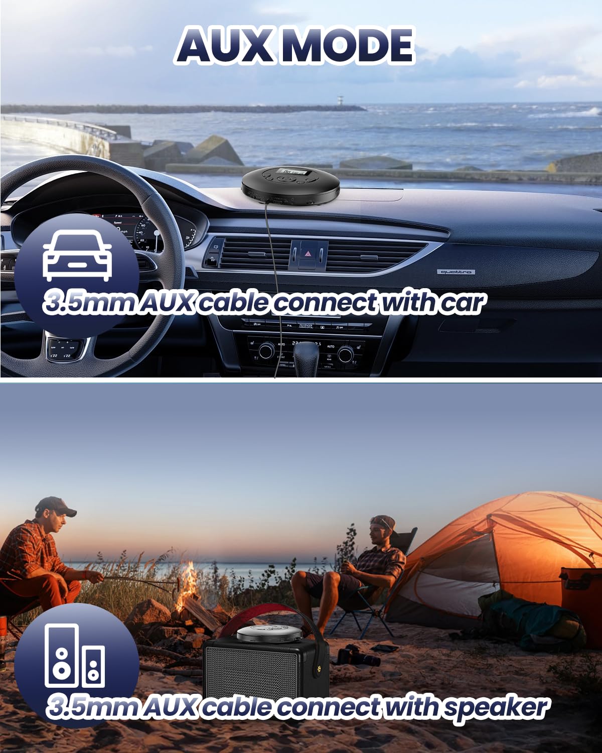 Desobry Portable CD Player with Rechargeable Battery