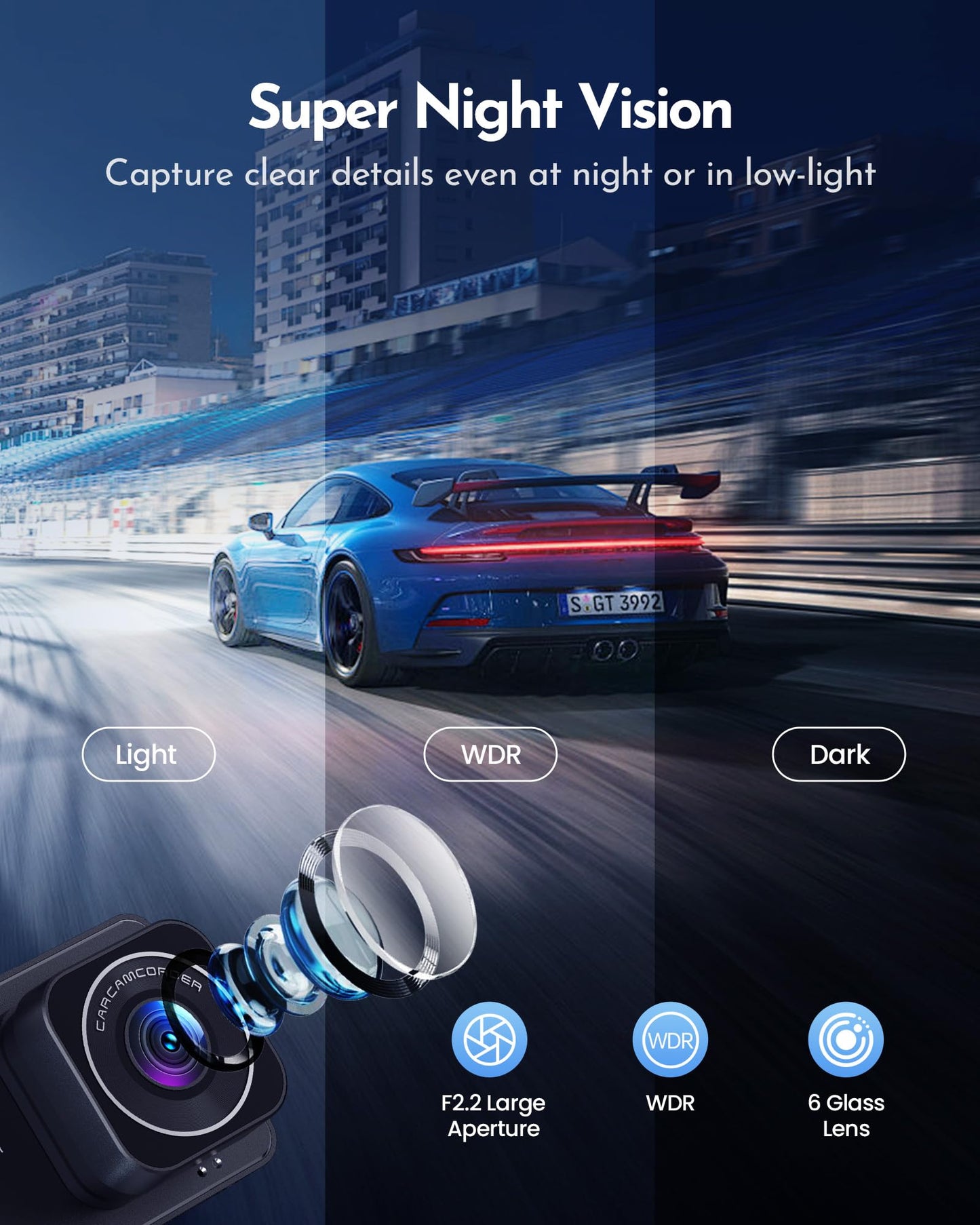 DELLFY 4K Dash Cam with Night Vision & Wi-Fi