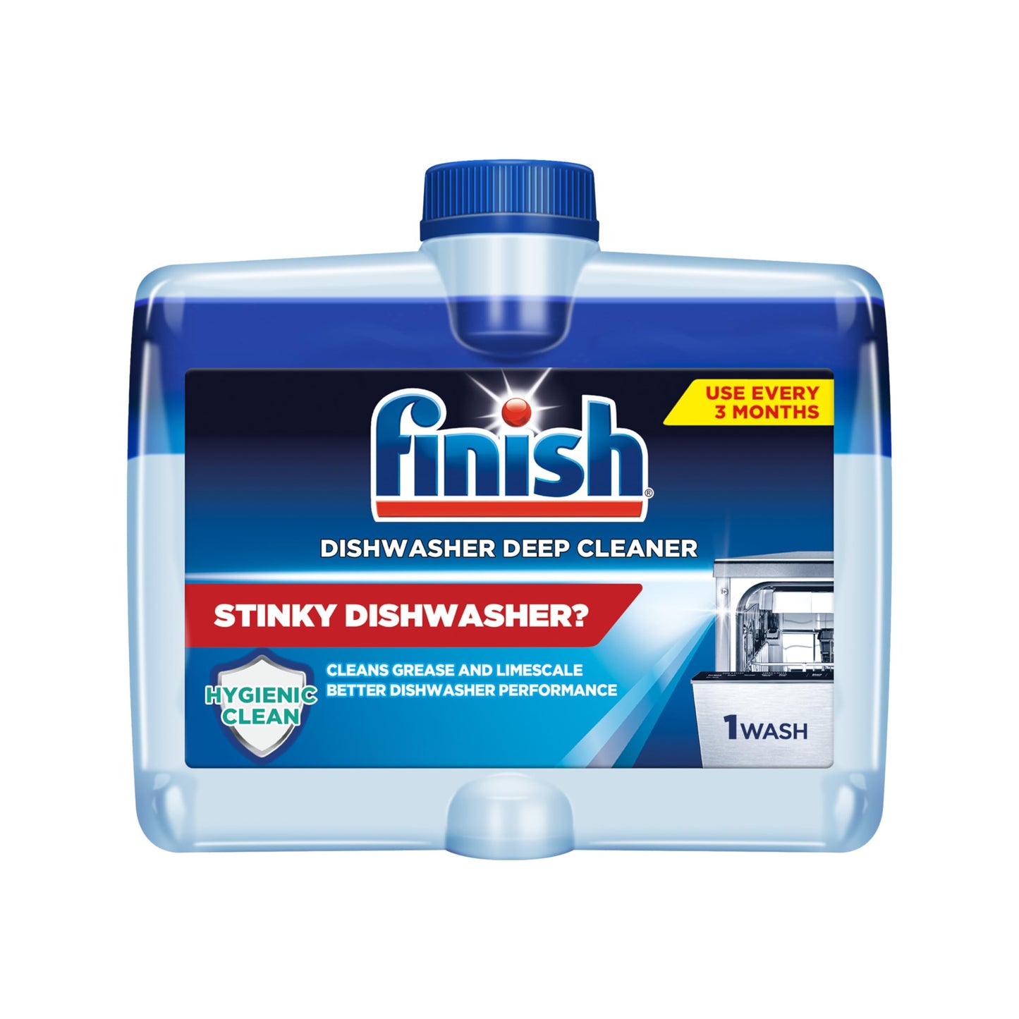 Finish Dishwasher Cleaner Liquid, 8.45oz Supply
