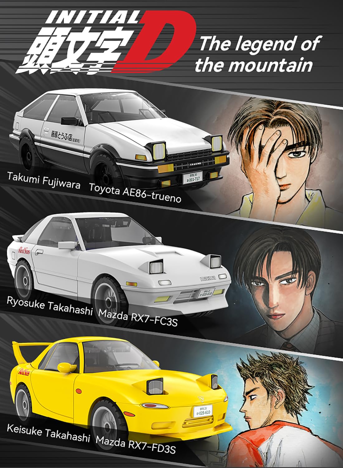 Mazda RX-7 FC3S Building Blocks Kit – 66 Pieces
