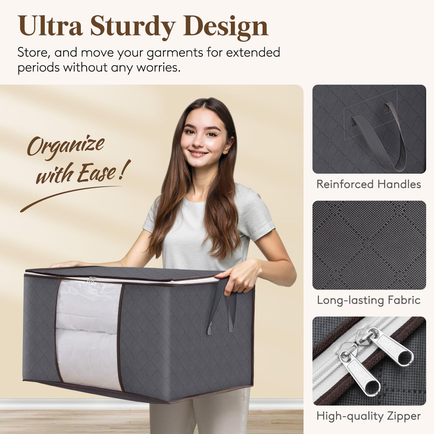 Lifewit 6-Pack Foldable Storage Bins with Lids