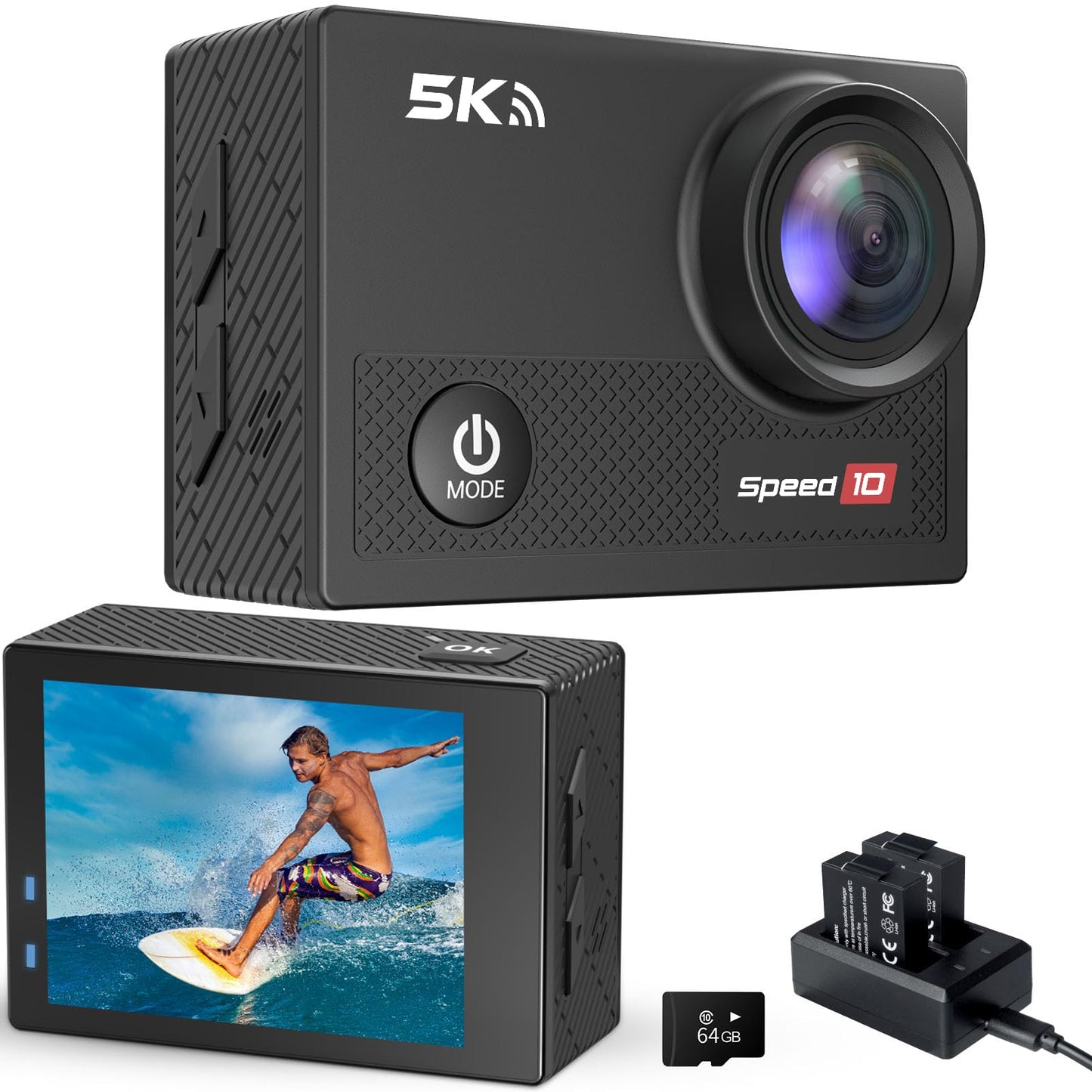 5K Waterproof Action Camera with EIS & Remote