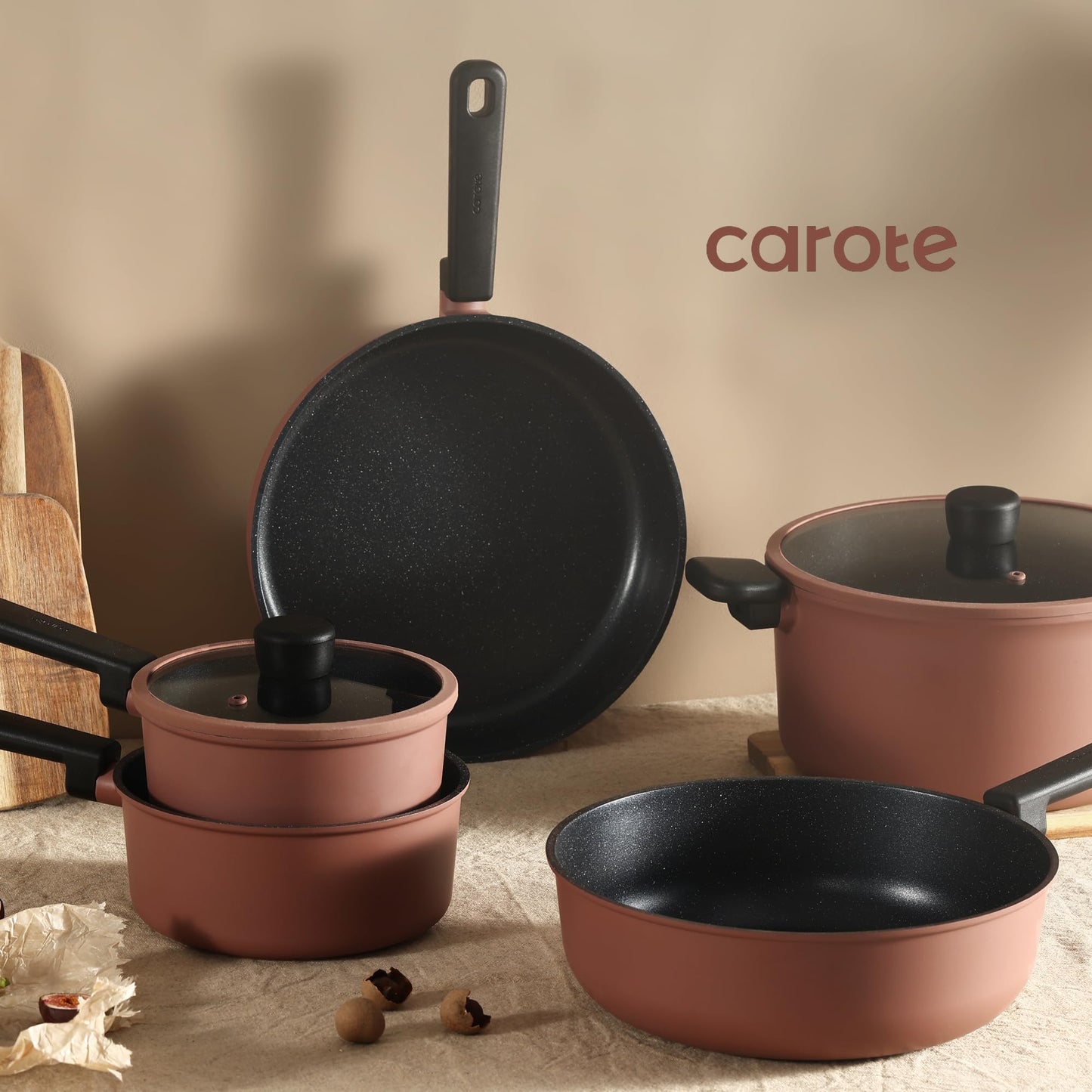 CAROTE 16-Piece Nonstick Cookware Set with Tools