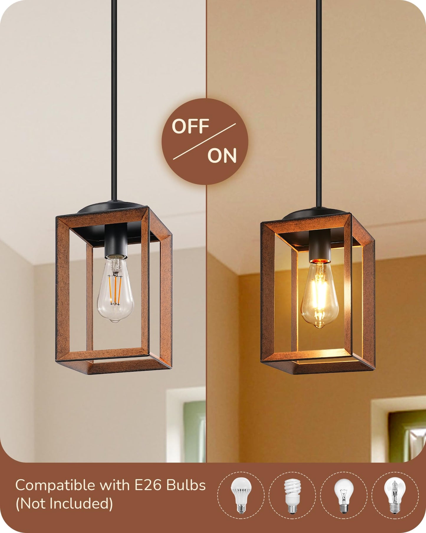 Farmhouse Pendant Light with Adjustable Chain