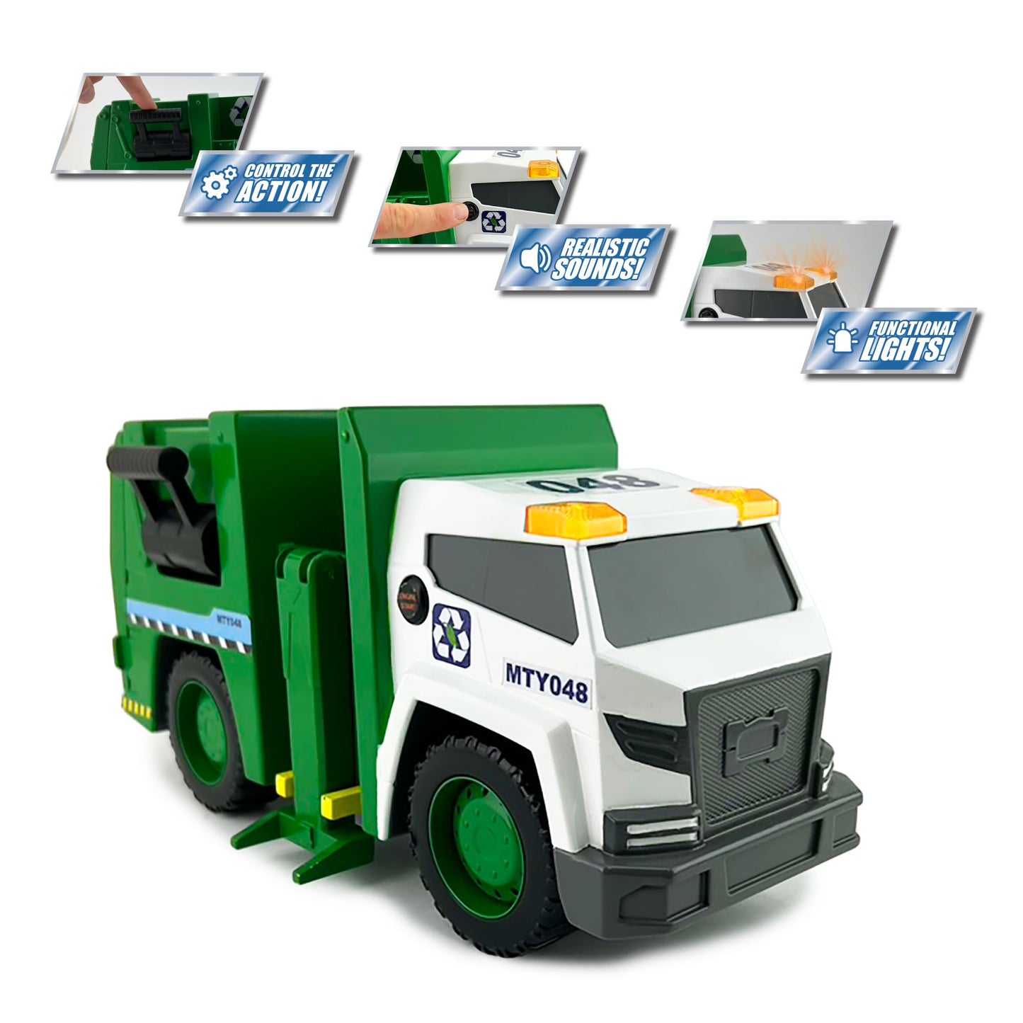 Mighty Fleet 15" Motorized Garbage Truck Toy